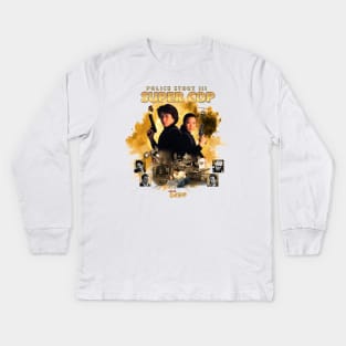 Jackie Chan: POLICE STORY III: SUPER COP (Gold Explosion) Kids Long Sleeve T-Shirt